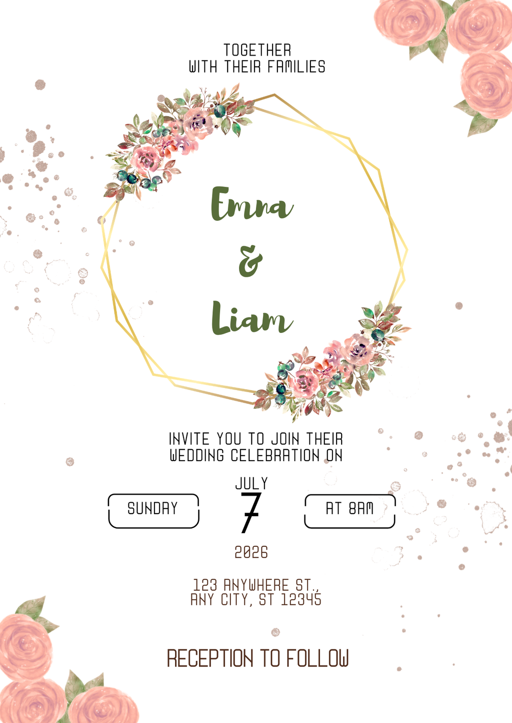 Custom Floral Wedding Invitation