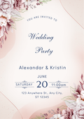 Modern Red Rose Wedding Invitation